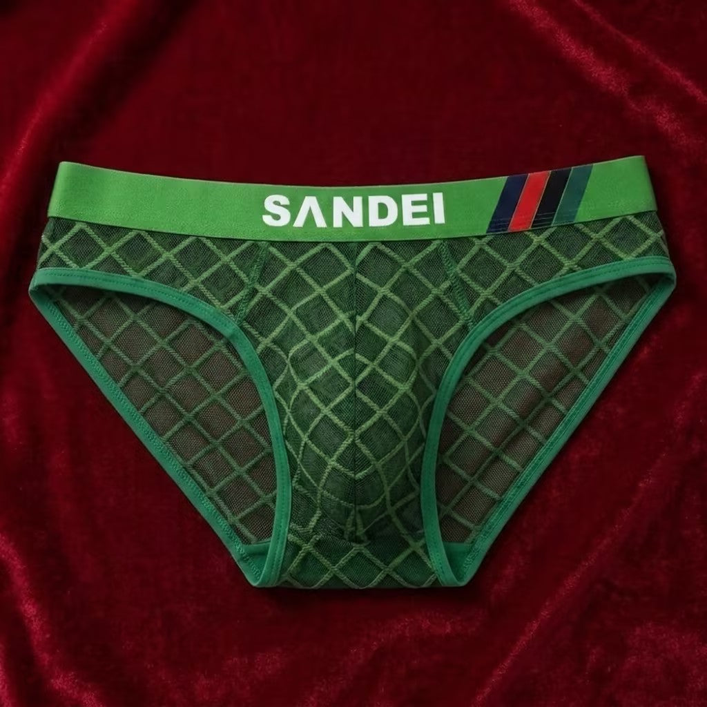 ZD【Limited Time Offer 】Grid Lace Wide Waistband Sporty Comfort Men's Underwear