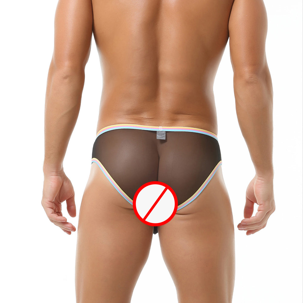 Rainbow-edged mesh breathable briefs