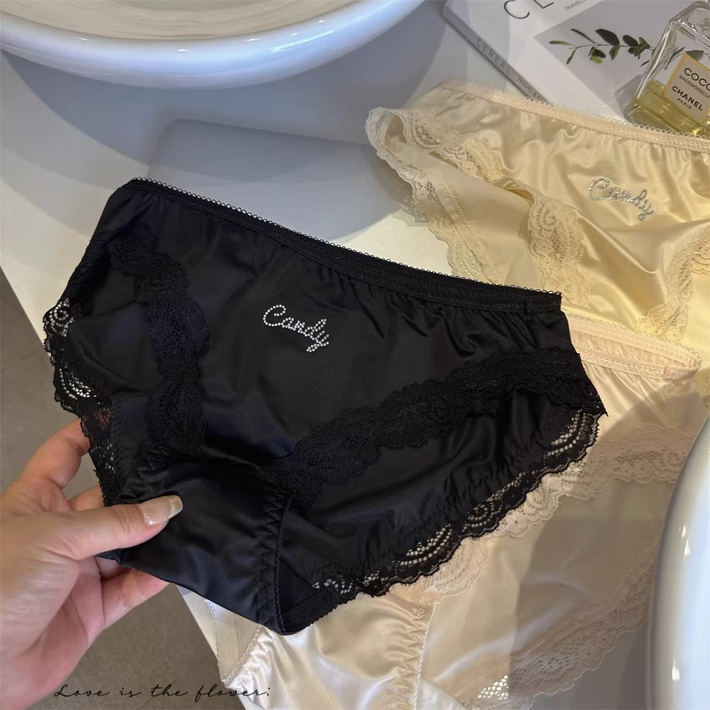 QS Rhinestone-studded Silk Satin Briefs