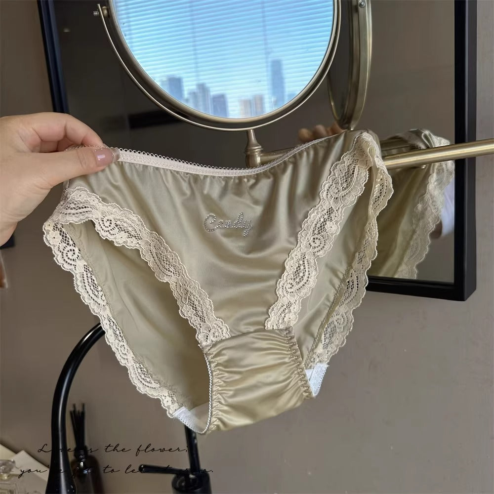 QS Rhinestone-studded Silk Satin Briefs