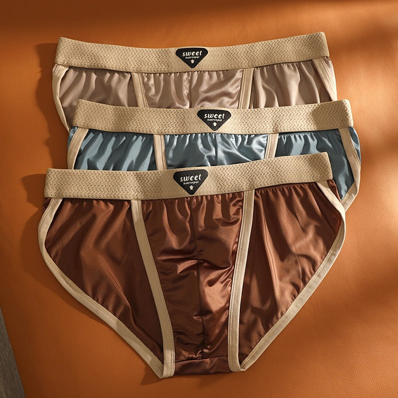 QS Sexy Ice Silk Satin Breathable Briefs