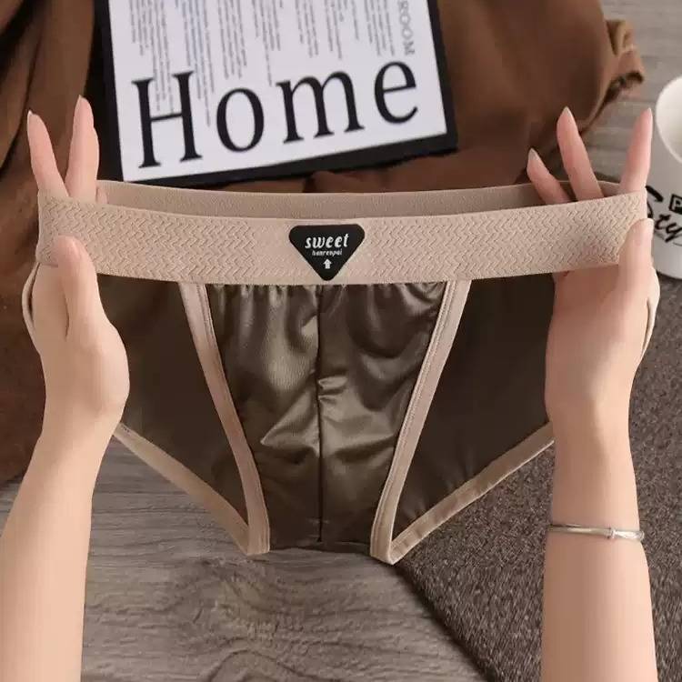 QS Sexy Ice Silk Satin Breathable Briefs