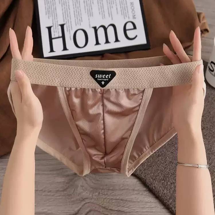 QS Sexy Ice Silk Satin Breathable Briefs