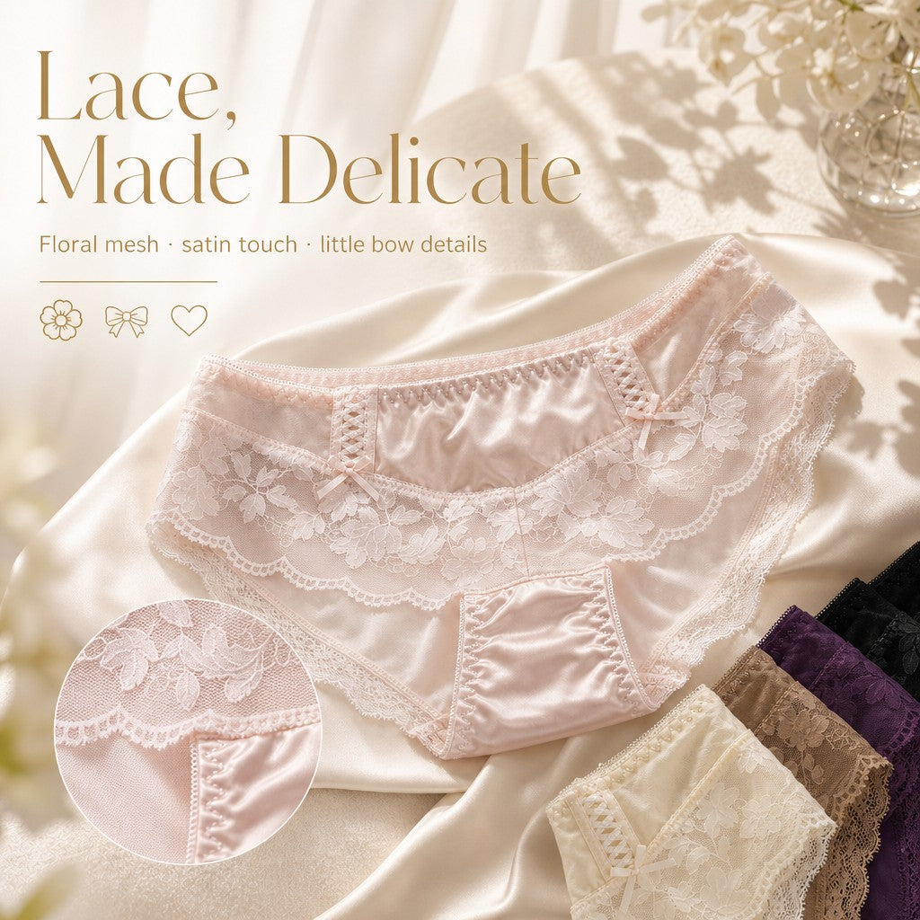 QS Double-sided Bow Lace Panties