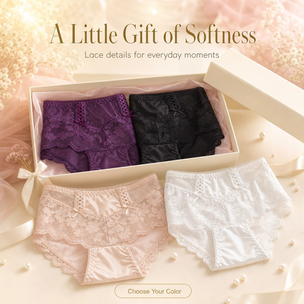QS Double-sided Bow Lace Panties