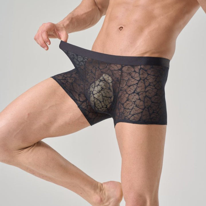 QS Sexy Lace Mesh Boxer Briefs