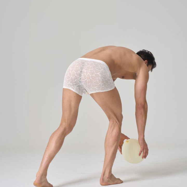 QS Sexy Lace Mesh Boxer Briefs