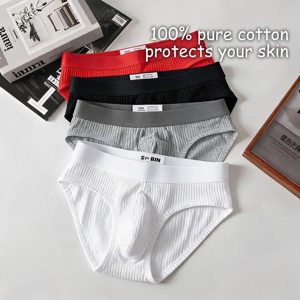 QS Ribbed Cotton Breathable Sexy Briefs