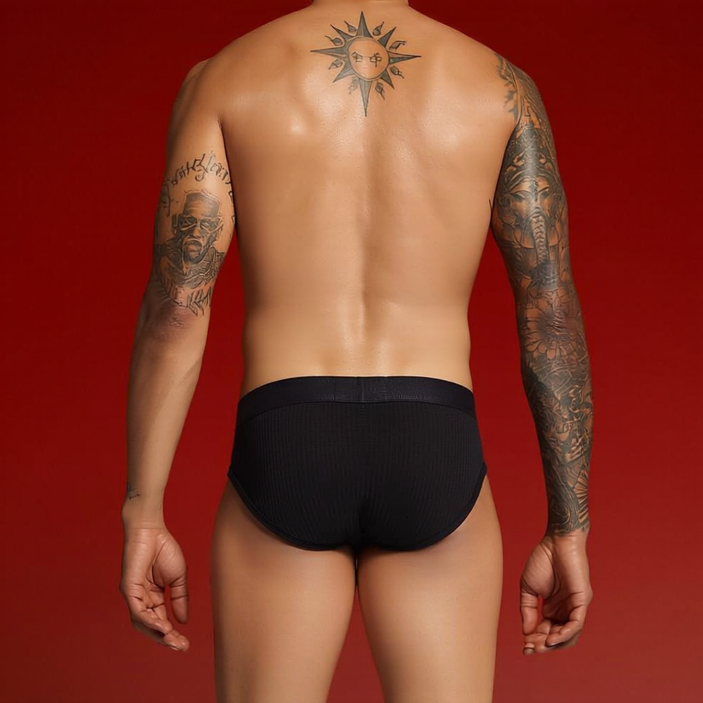 QS Ribbed Cotton Breathable Sexy Briefs