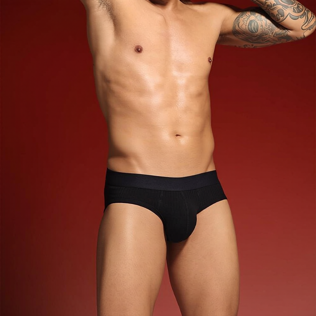 QS Ribbed Cotton Breathable Sexy Briefs