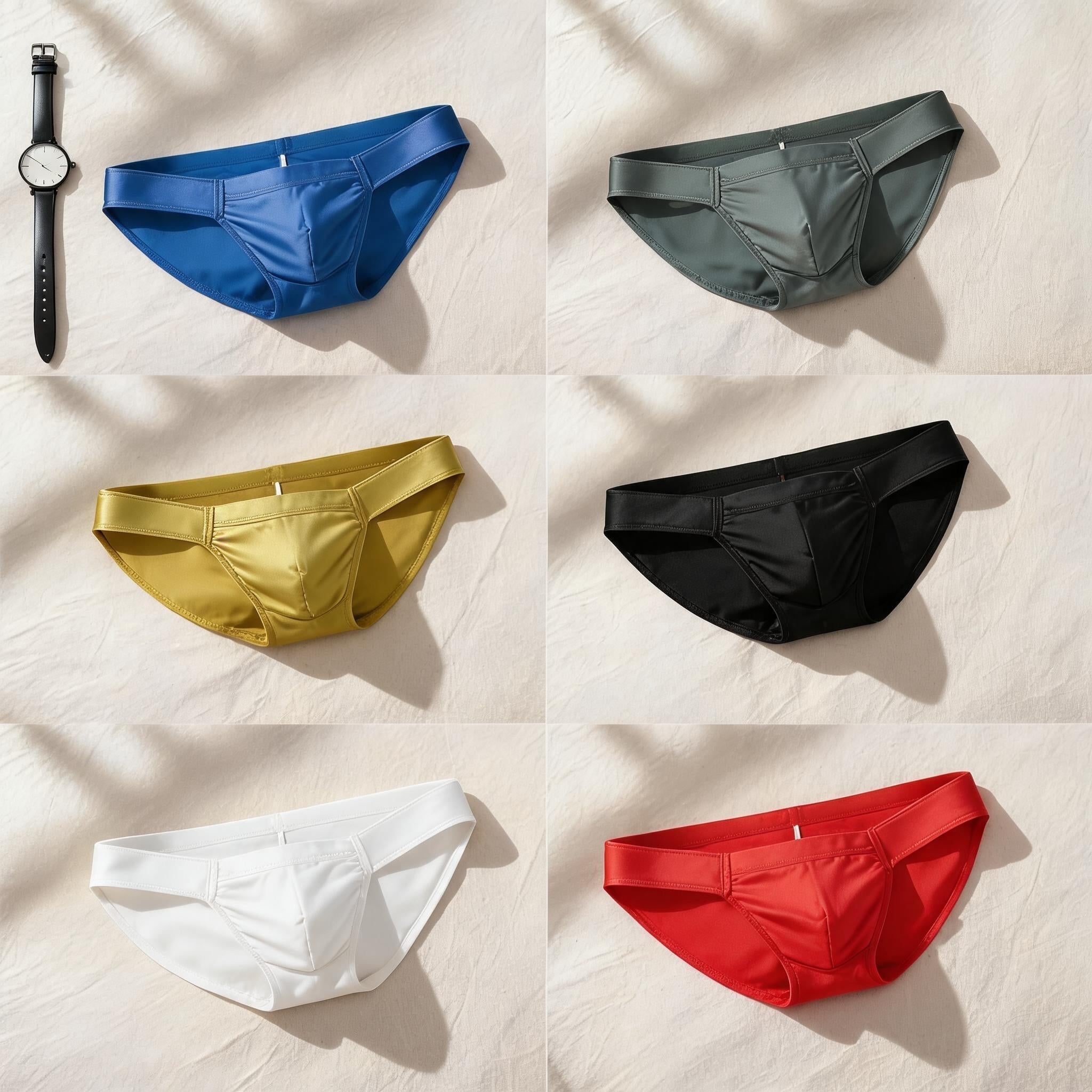 Satin Big Pouch Sexy Triangle Panties