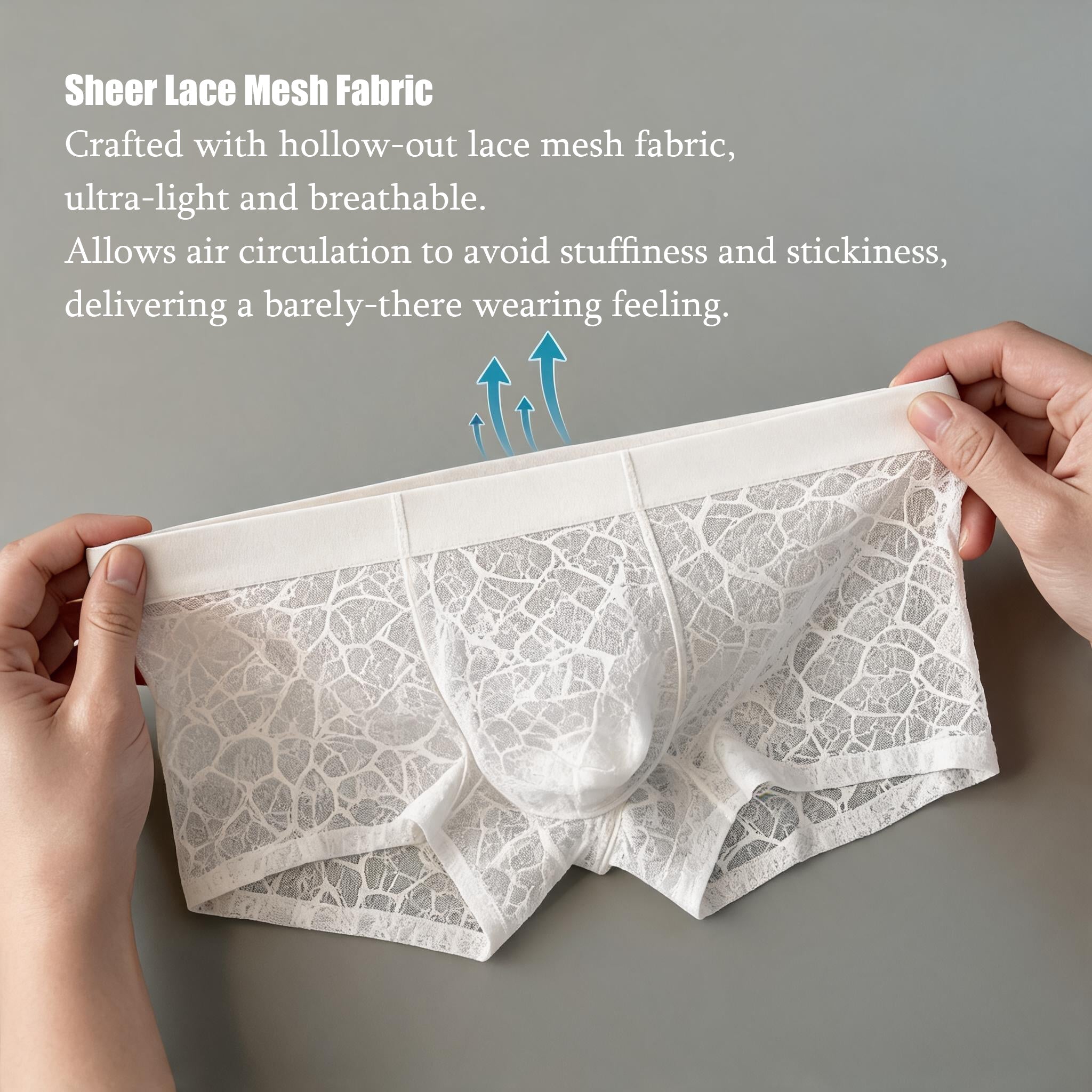 QS Sexy Lace Mesh Boxer Briefs