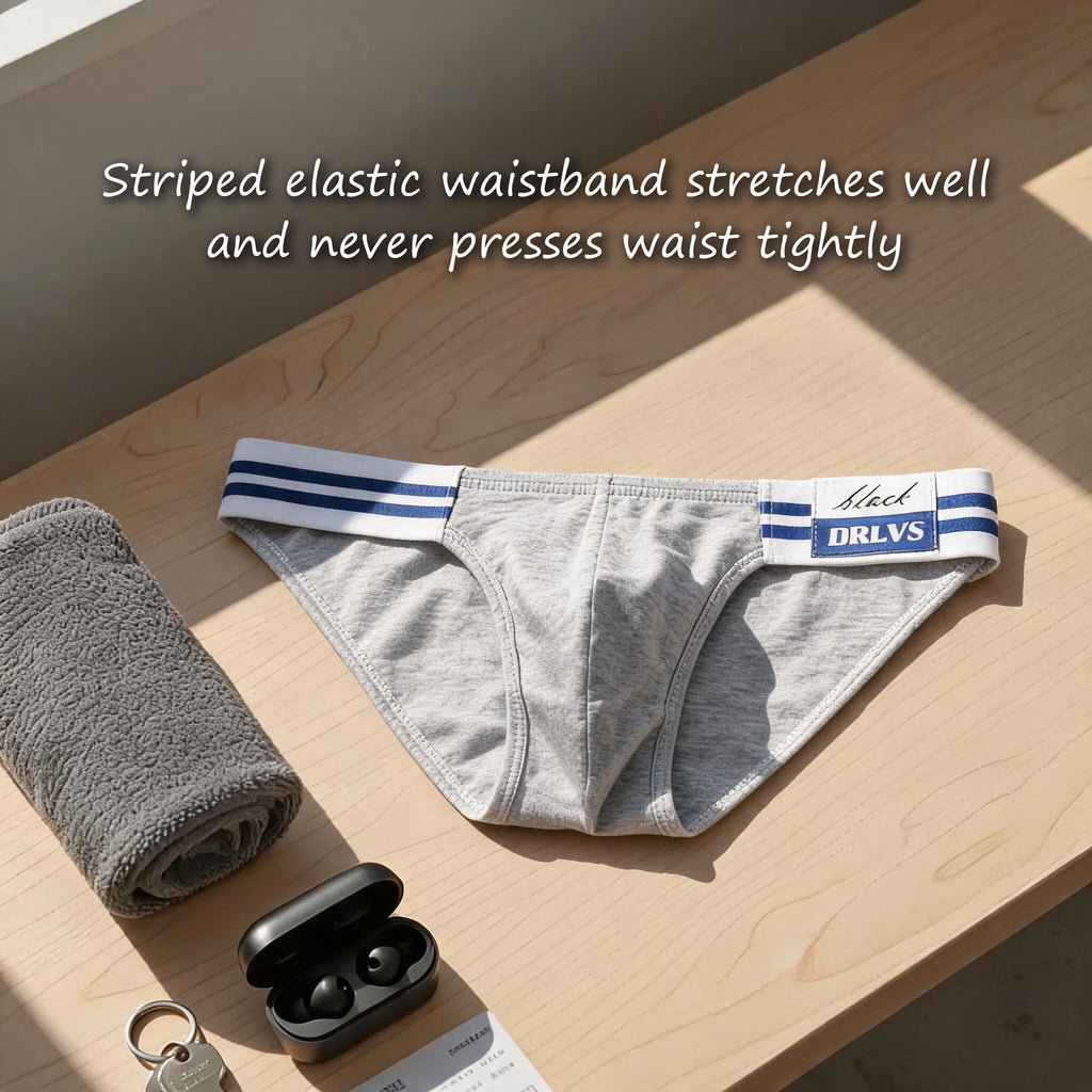 Striped Label Cotton Men's Briefs