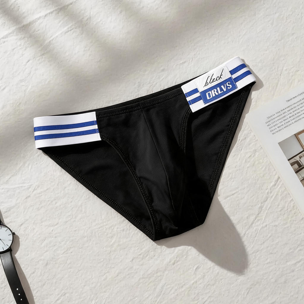 Striped Label Cotton Men's Briefs