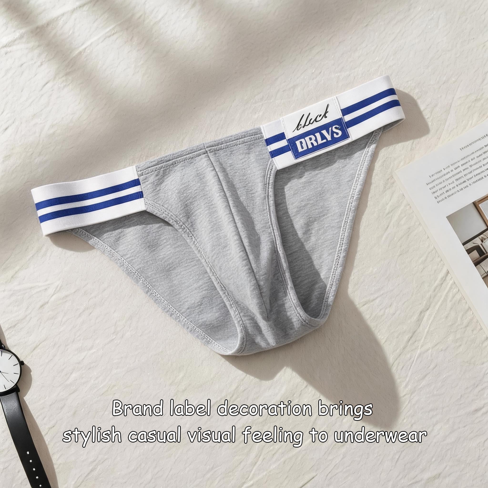 Striped Label Cotton Men's Briefs