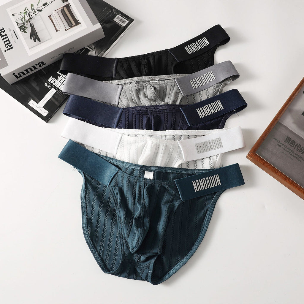 ZD【Anniversary Sale】 Vertical Lace Mesh Breathable Low Rise Men Briefs