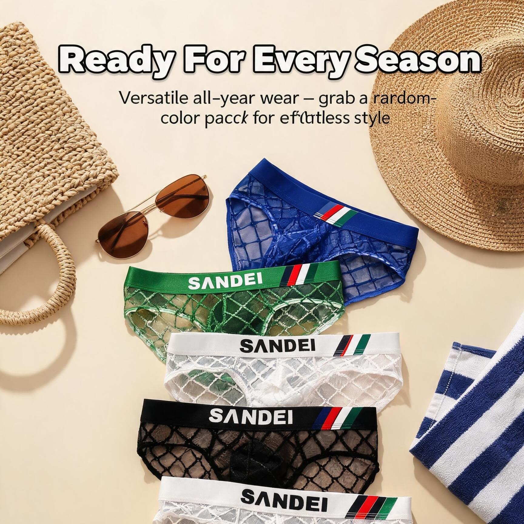 ZD【Limited Time Offer 】Grid Lace Wide Waistband Sporty Comfort Men's Underwear