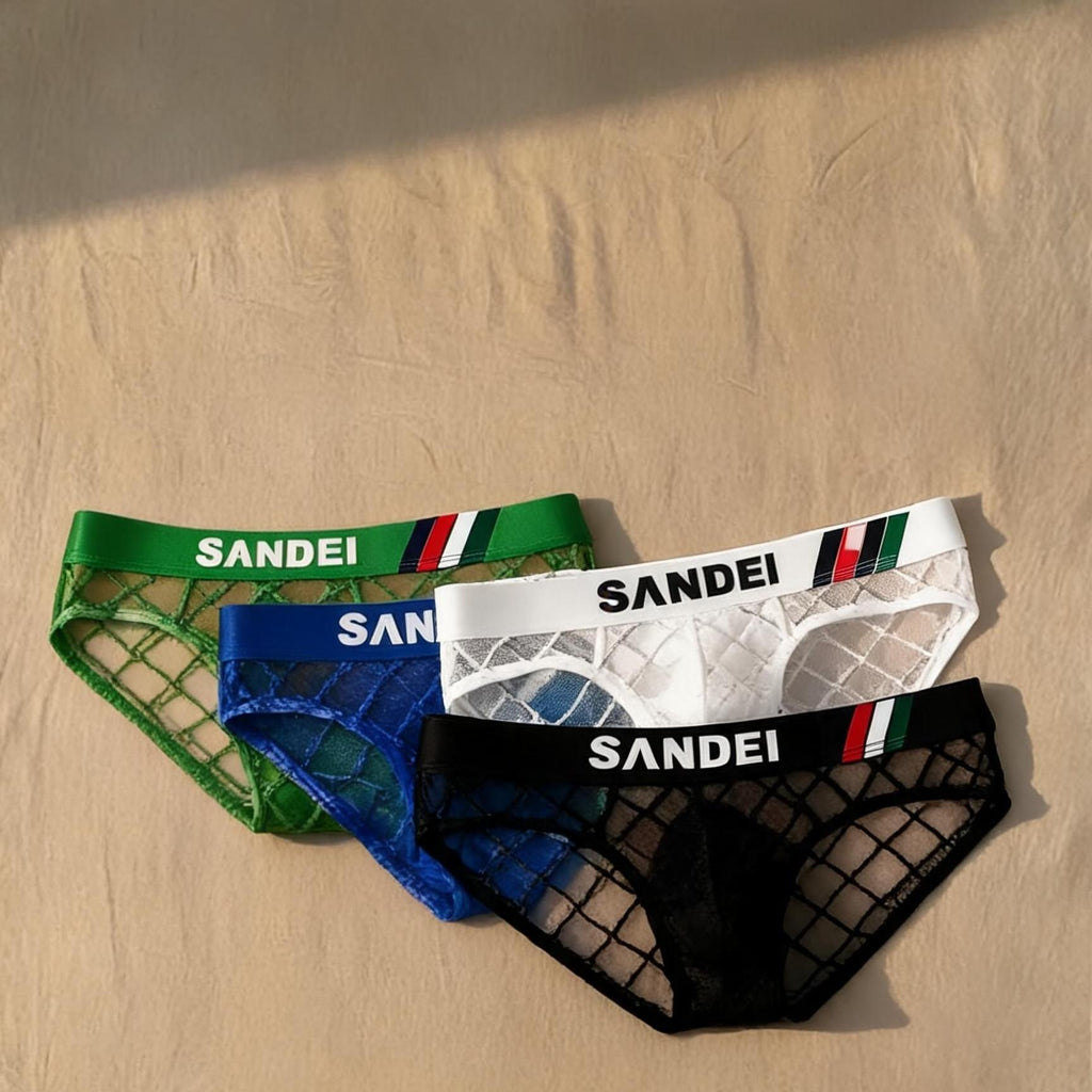 ZD【Limited Time Offer 】Grid Lace Wide Waistband Sporty Comfort Men's Underwear