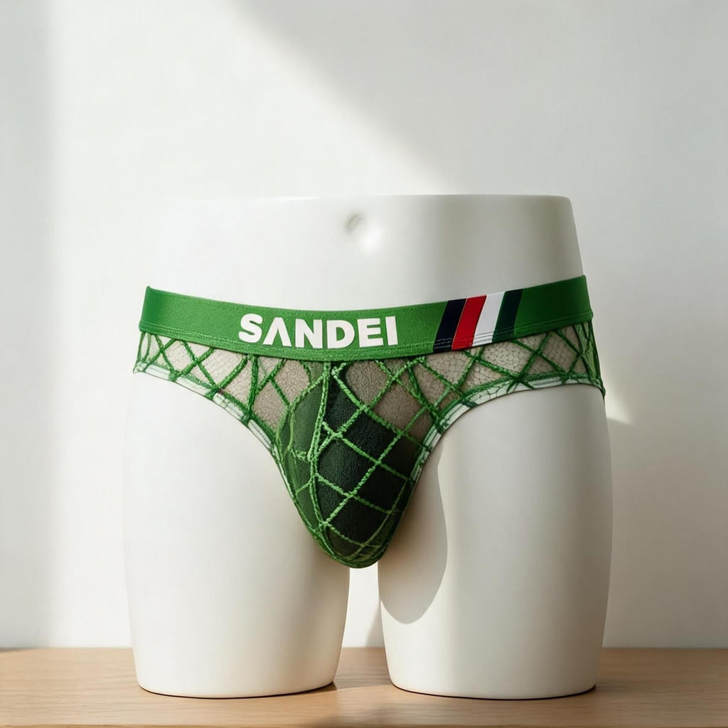 ZD【Limited Time Offer 】Grid Lace Wide Waistband Sporty Comfort Men's Underwear