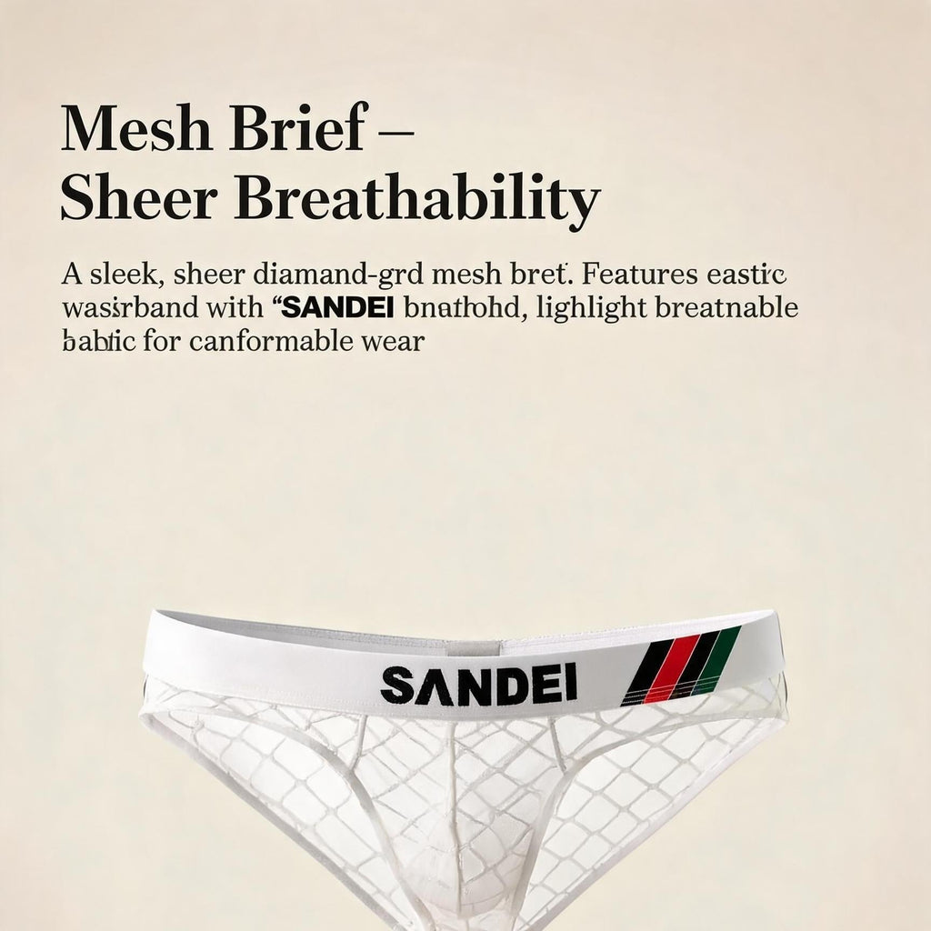 ZD【Limited Time Offer 】Grid Lace Wide Waistband Sporty Comfort Men's Underwear