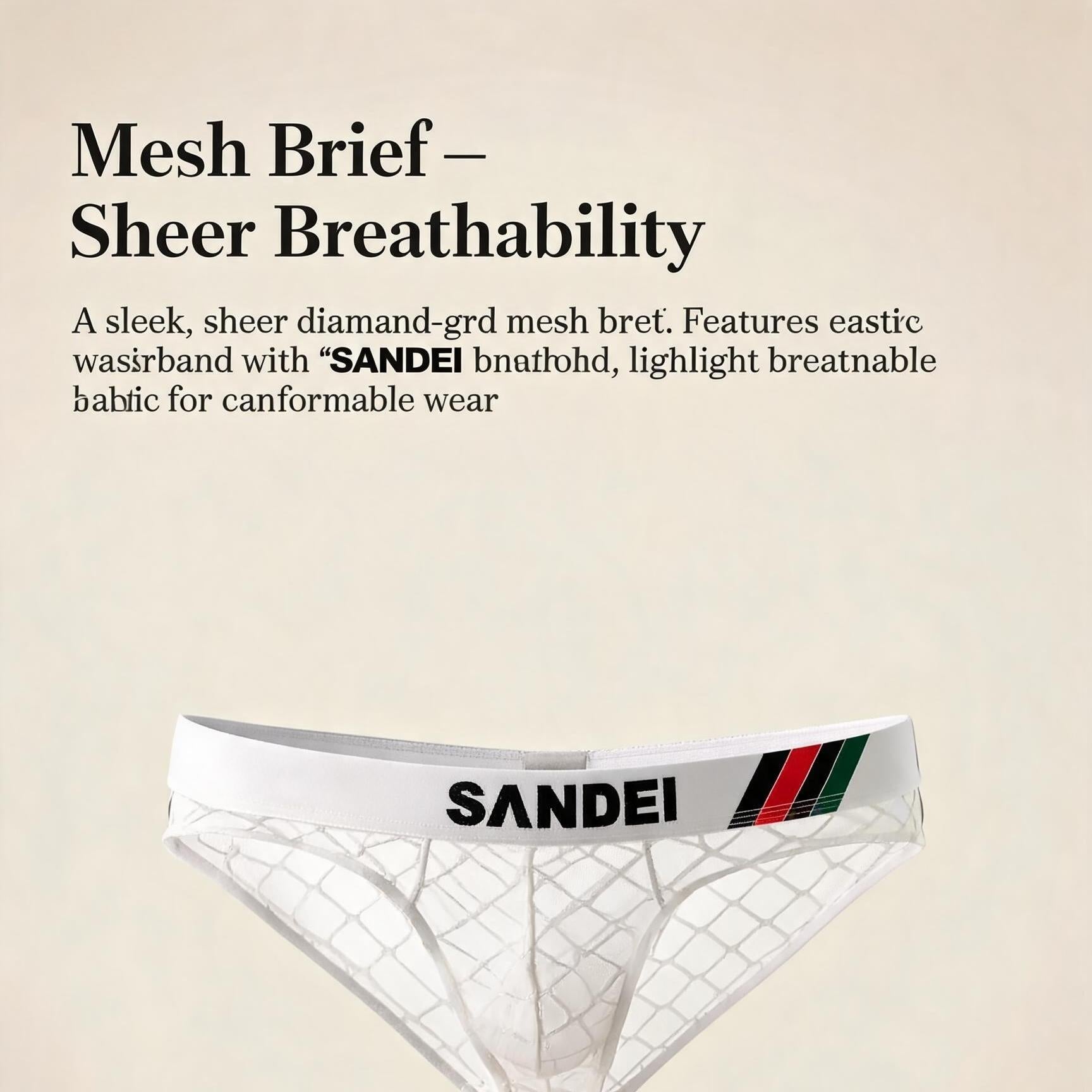 ZD【Limited Time Offer 】Grid Lace Wide Waistband Sporty Comfort Men's Underwear