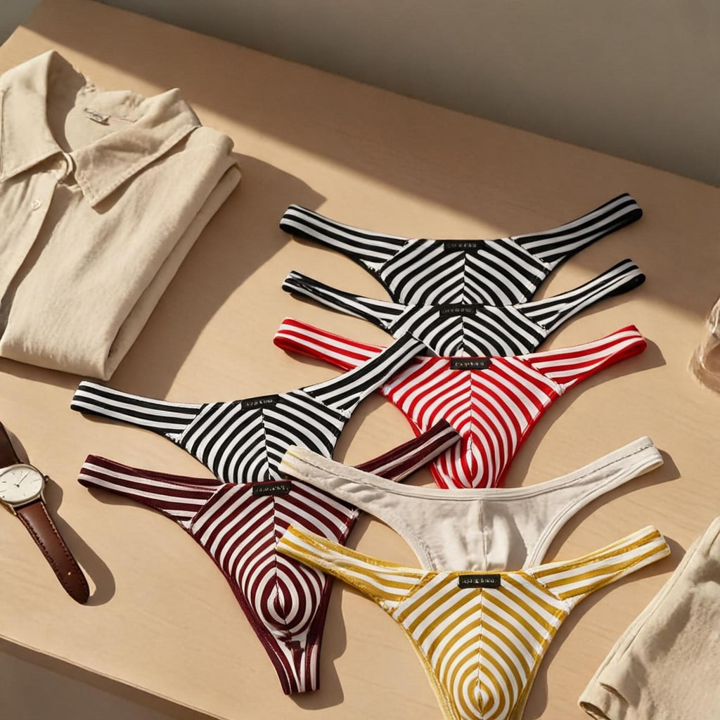 ZD【New Arrival Discount】Eye‑Catching Striped Breathable Slim‑Fit Men Thong