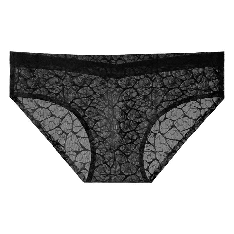 Crack Texture Full Hollow Sheer Low-Rise Briefs