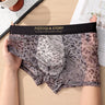 Gold-painted leopard print transparent breathable boxer briefs