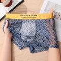 Gold-painted leopard print transparent breathable boxer briefs