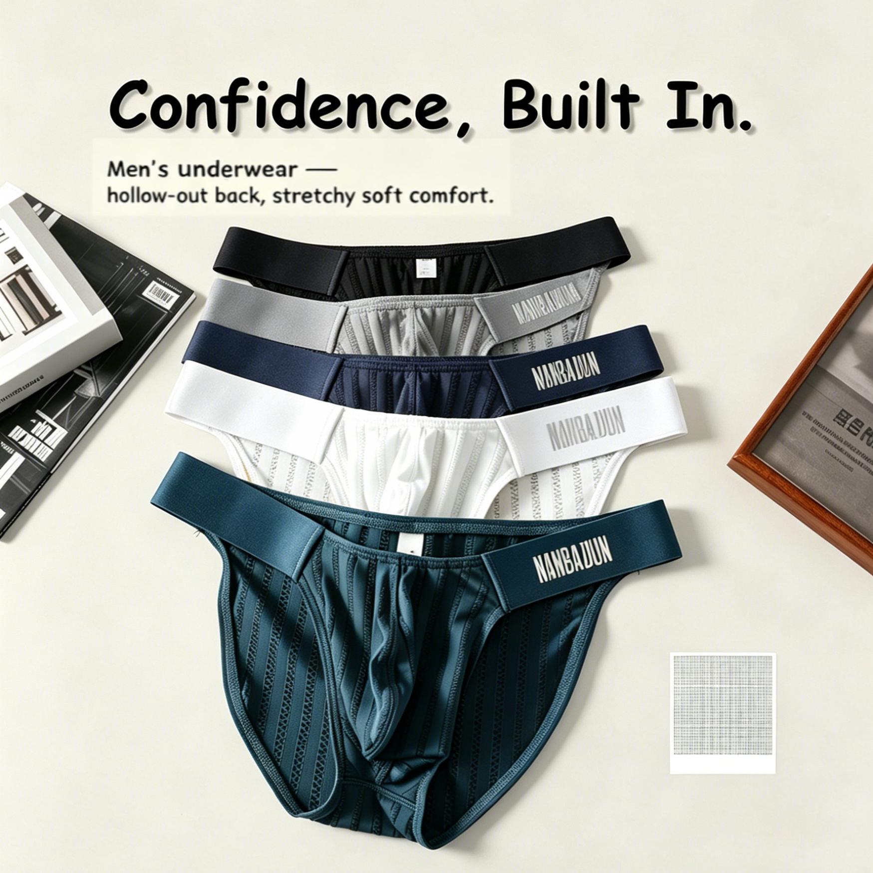 ZD【Anniversary Sale】 Vertical Lace Mesh Breathable Low Rise Men Briefs