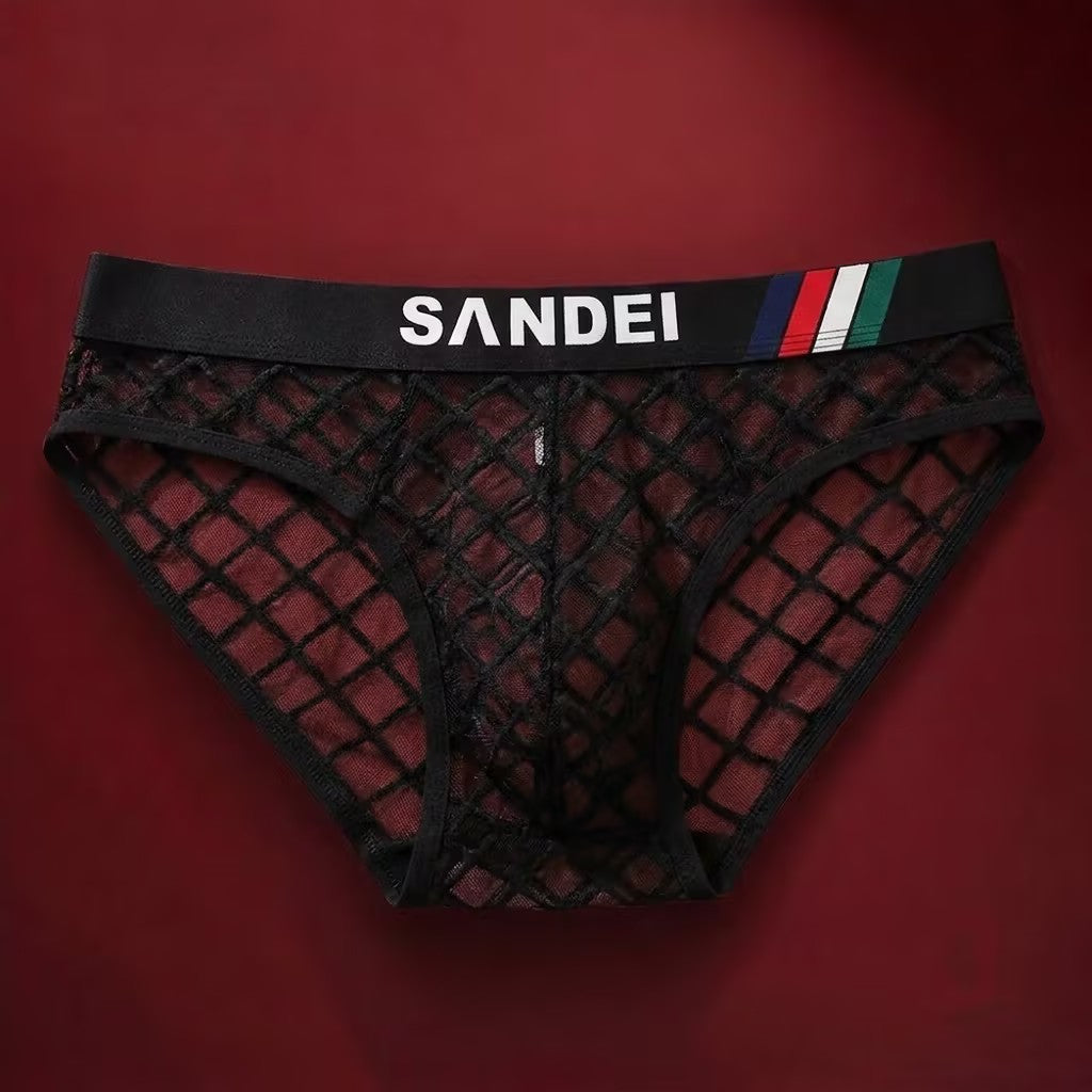 ZD【Limited Time Offer 】Grid Lace Wide Waistband Sporty Comfort Men's Underwear