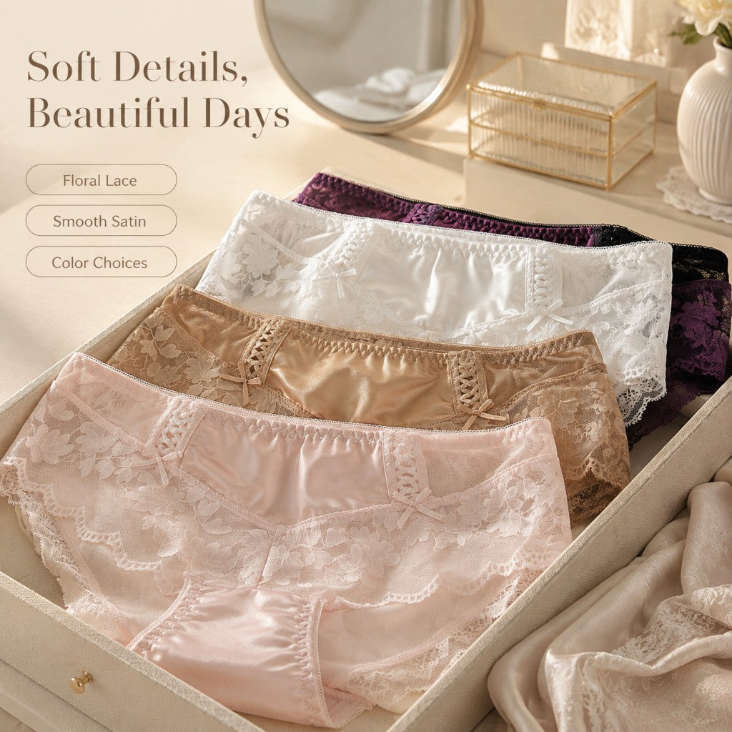 QS Double-sided Bow Lace Panties