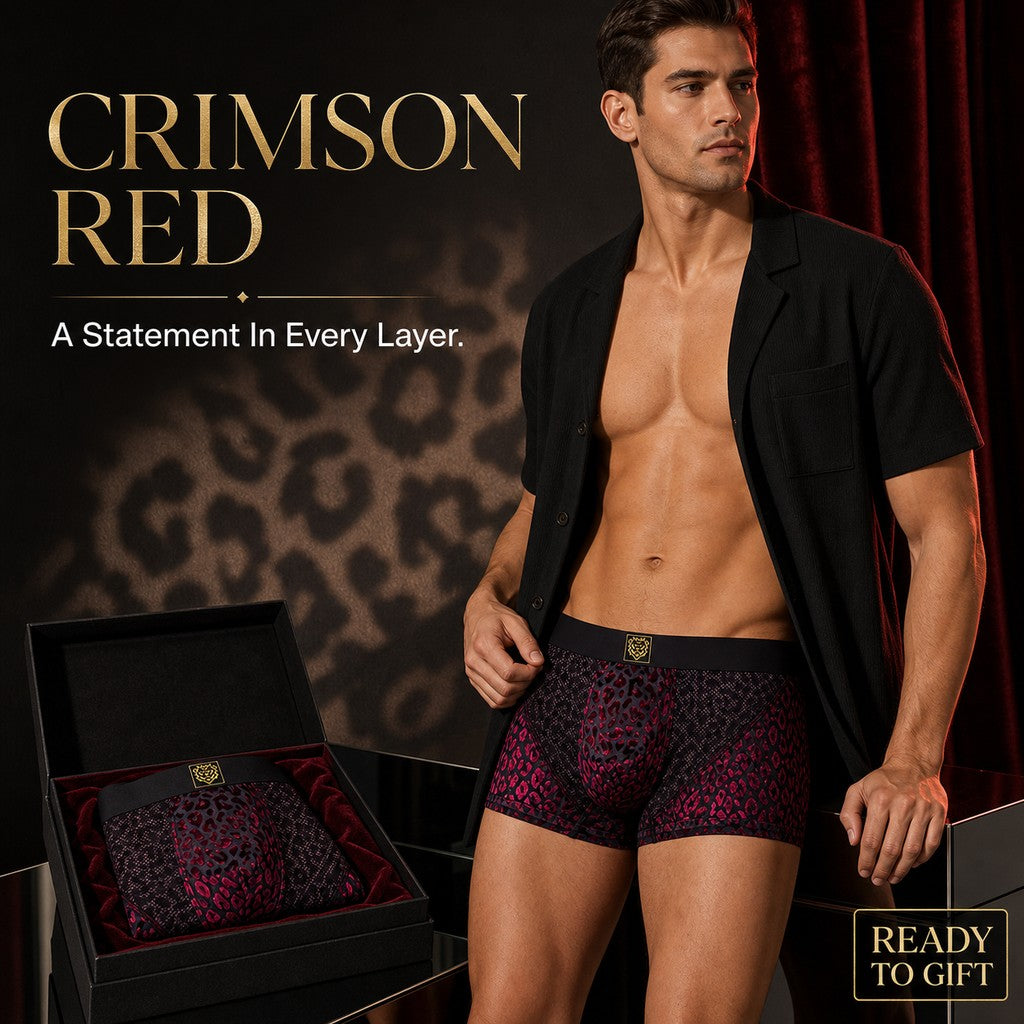 Mesh patchwork jacquard leopard print breathable boxer briefs