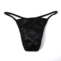 ZDGlossy Satin Thin Strap Thong