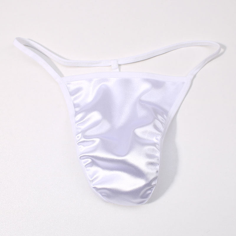 ZDGlossy Satin Thin Strap Thong