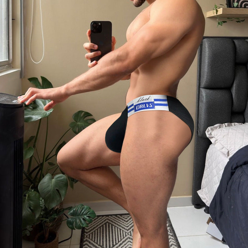 Striped Label Cotton Men's Briefs